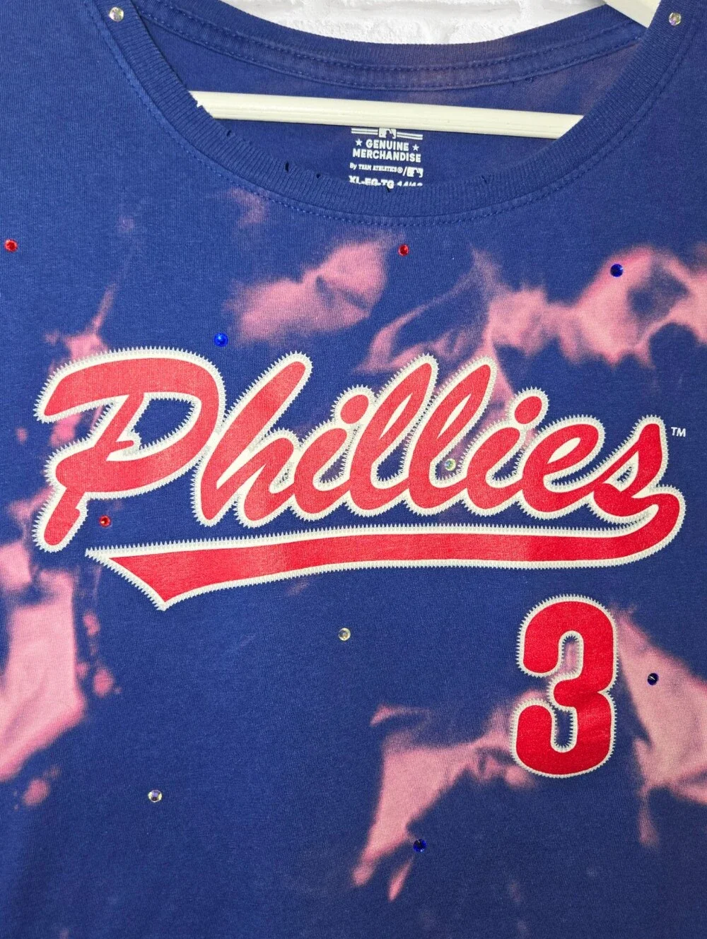 Los Angeles Angels Crop Top W/Rhinestones - Picture 4 of 7